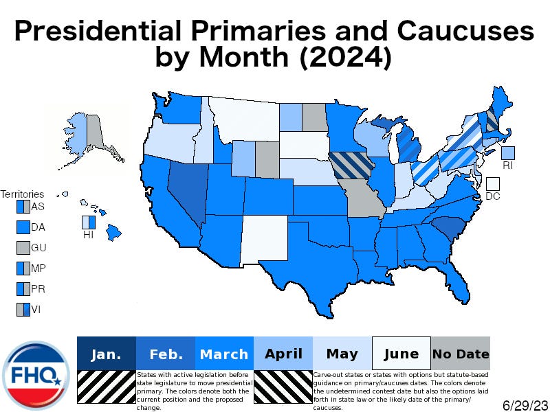 An update on the 2024 Presidential Primary Calendar at the halfway