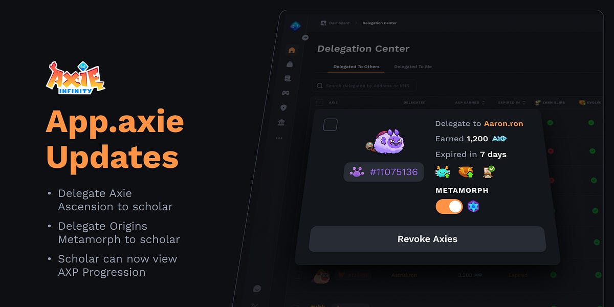 AXIE delegation: You can use new features