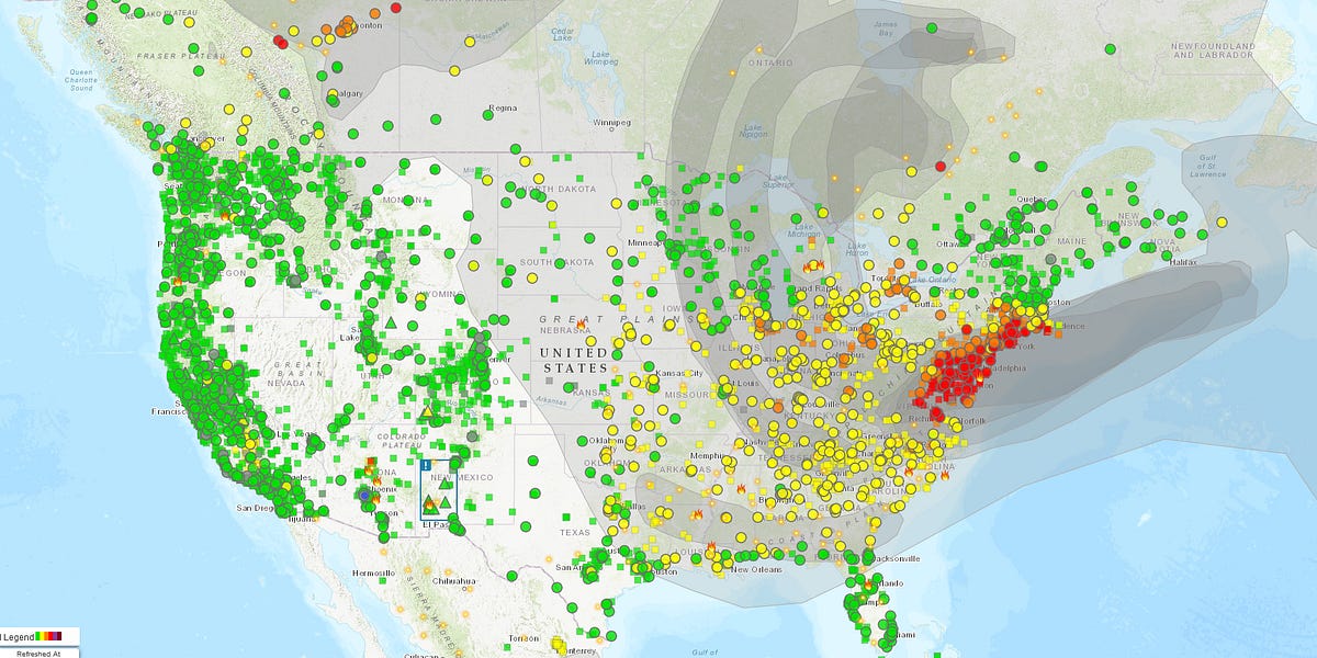Current Air Quality Status Canada & United States