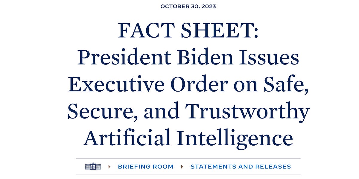 First take on the White House Executive Order on AI