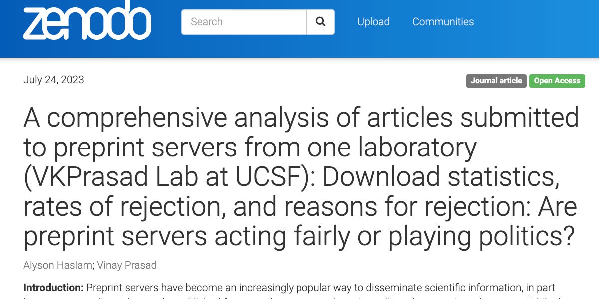 Preprint Servers have Repeatedly Censored our Work on COVID19 Policy