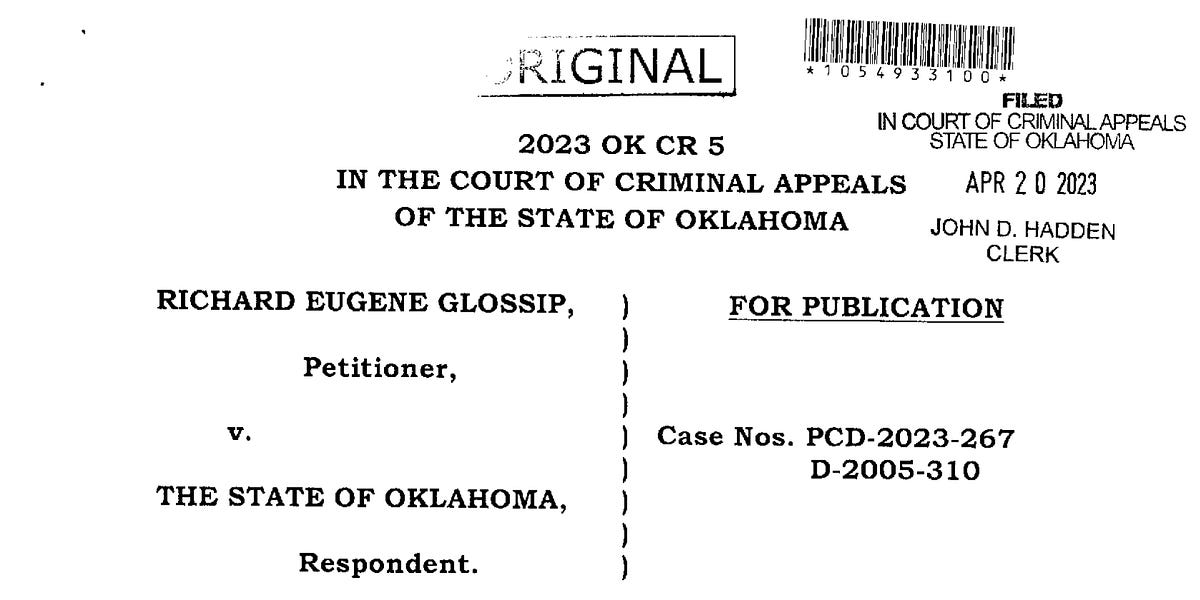 Oklahoma court rejects Glossip claims, Florida makes death sentences easier