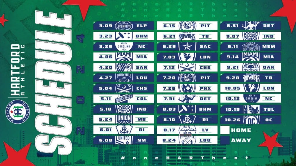 2024 Hartford Athletic Schedule Released