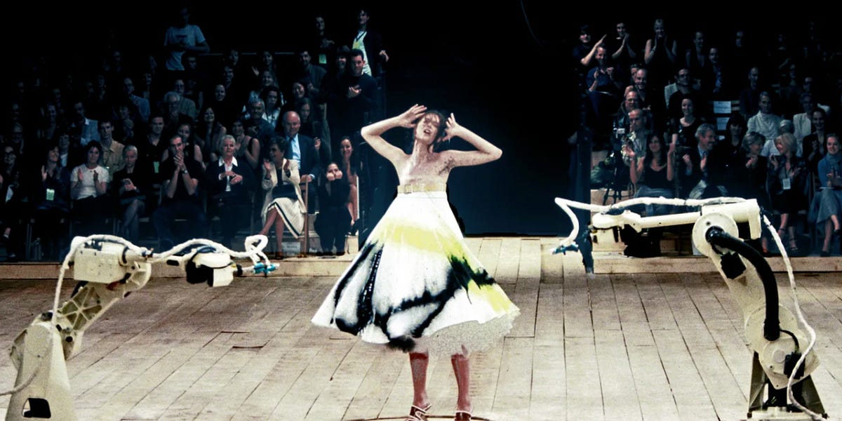 Mcqueen robot paint dress top