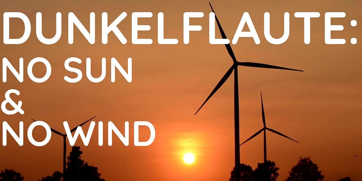 Energy Factoid Dunkelflaute is the German word for why wind and solar