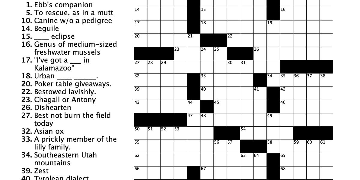 Bits and pieces and a crossword puzzle?