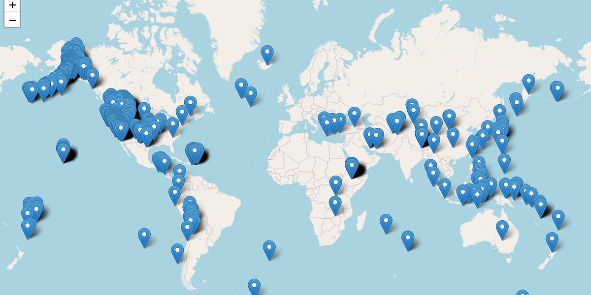 Python Program to Generate a Map of This Week's Earthquakes
