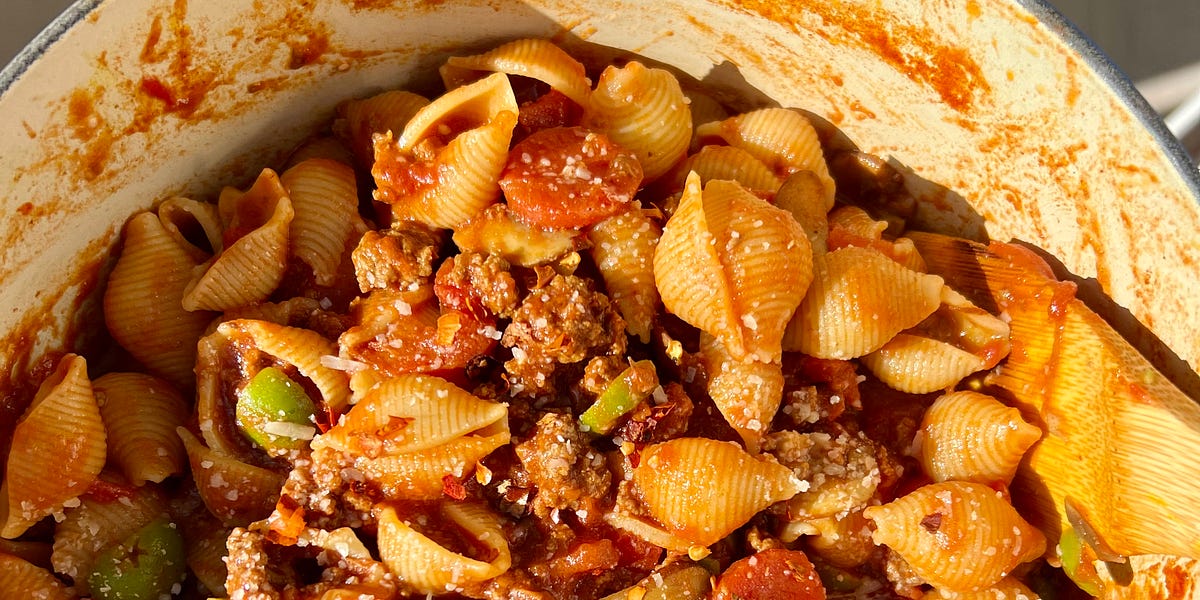 A Saucy Sunday Pasta with Olives + An Embarrassing Confession