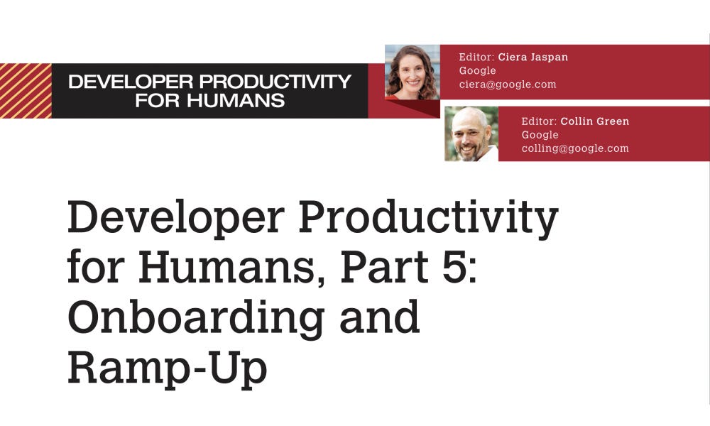 Developer Onboarding and Ramp Up Time by Abi Noda