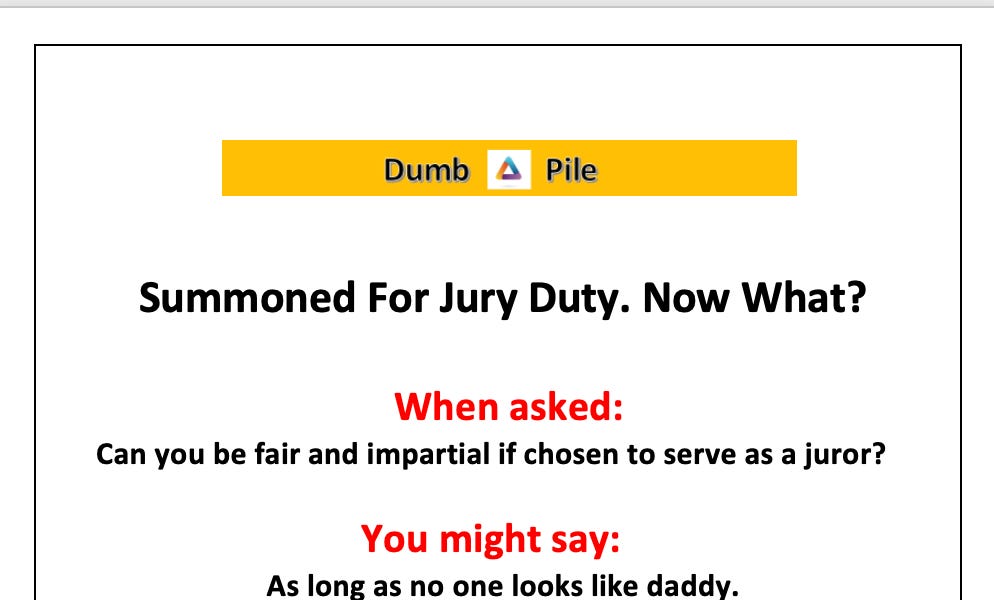 How To Get Out Of Jury Duty Dumb Pile