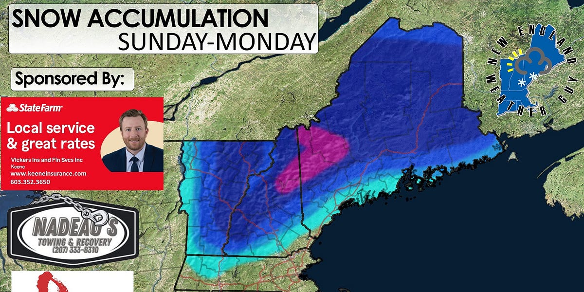 SundayMonday Update New England Weather Guy