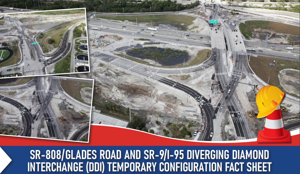 Boca Raton's Glades Road DDI in Final Configuration