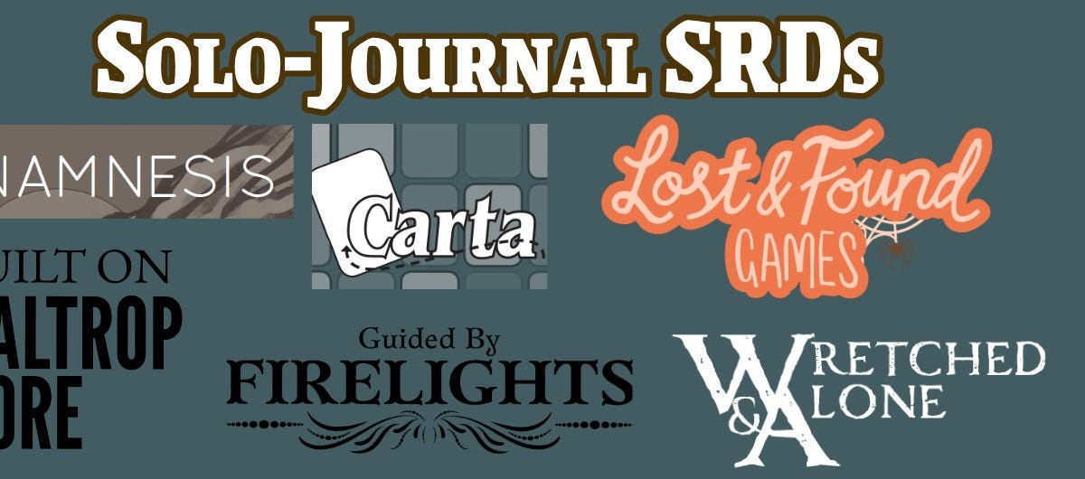 Design Inspiration: SRDs for Solo-Journal Games Design Inspiration: SRDs for Solo-Journal Games