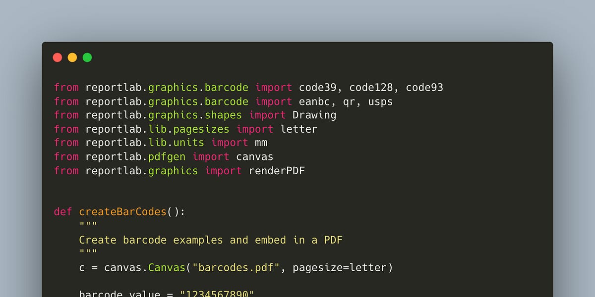 Reportlab – How to Create Barcodes in Your PDFs with Python