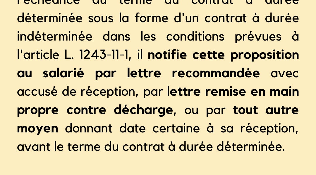 Refus de CDI suite à un CDD nouvelle obligation de l