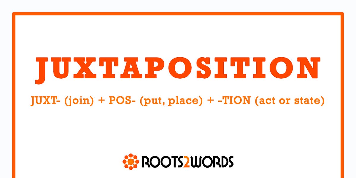 Word of the Day JUXTAPOSITION Roots2Words