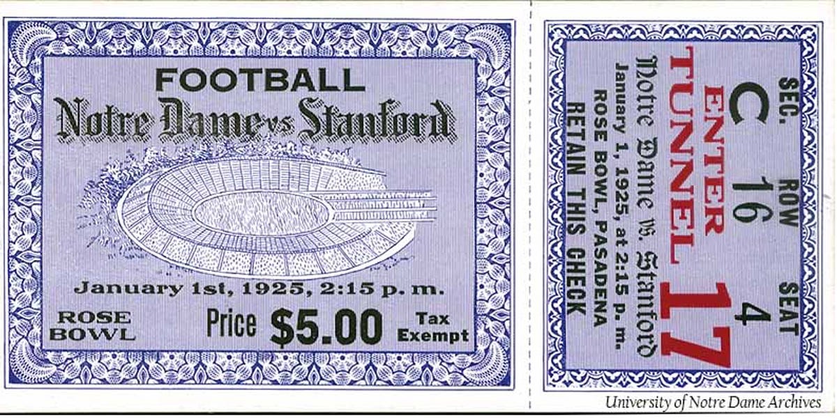 A History of Rose Bowl Tickets (19021944)