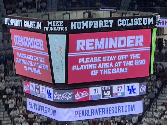 Five Stages of a Mississippi State Basketball Game