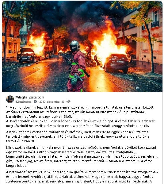 A folyamat elindult, óráról-órára lesz világunk felismerhetetlenebb és Franciaország nem létezik töb…