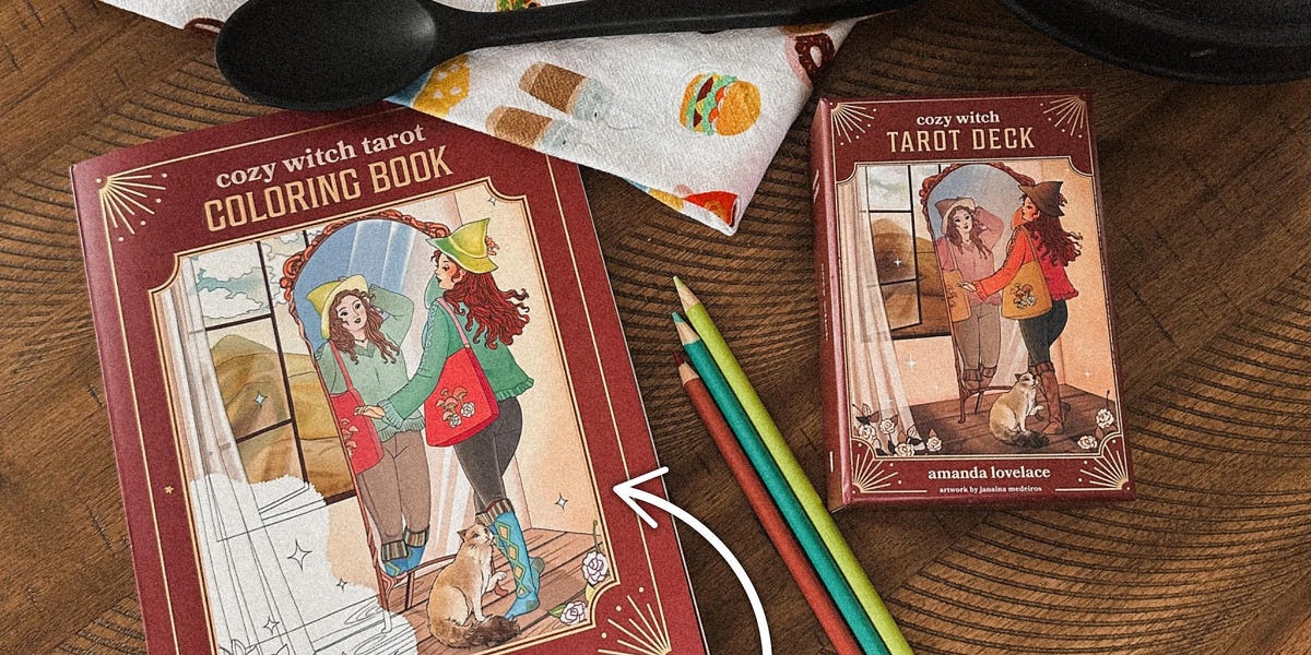 'cozy witch tarot coloring book' is out now!