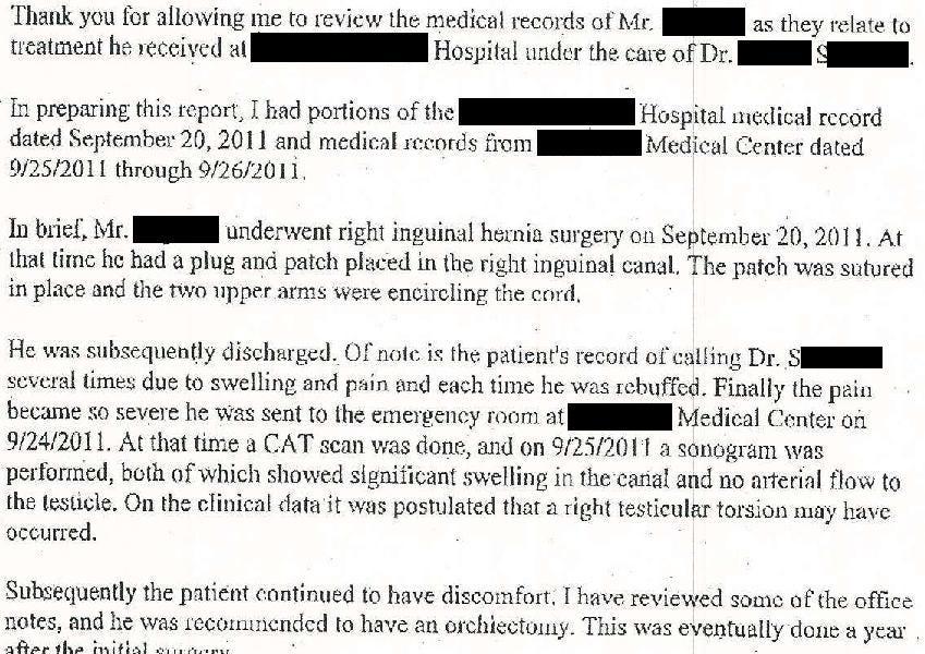 Testicular Ischemia After Hernia Repair