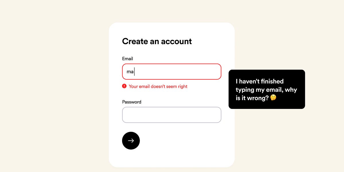 UX Tip #14: Avoid early real-time validation for forms as it harms ...