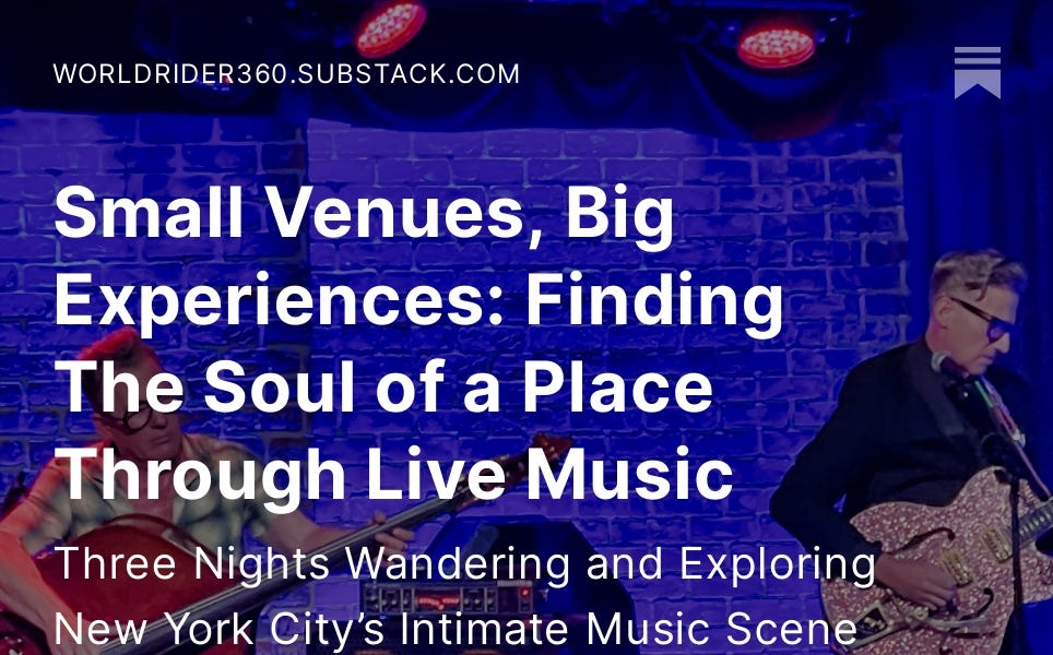 Small Venues, Big Experiences: Finding The Soul of a Place