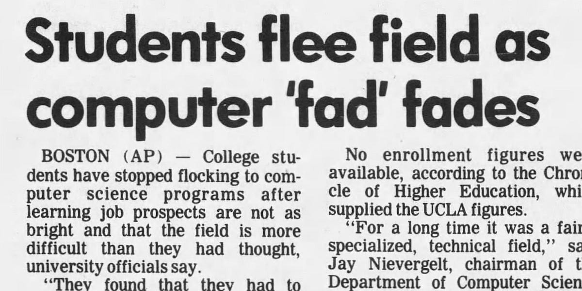 STUDENTS FLEE FIELD AS COMPUTER 'FAD FADES'