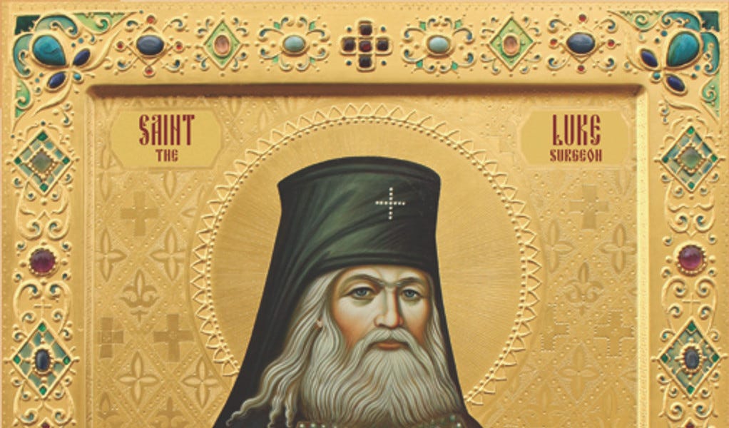 Icona Cristiana Ortodossa San Luca Di Simferopol – Tavoletta In Legno MDF 10x12 Cm