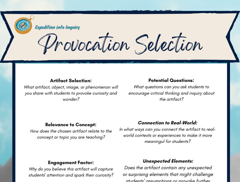 Provocation Types Harnessing the Power of Provocations in the Classroom: A Free Resource ...
