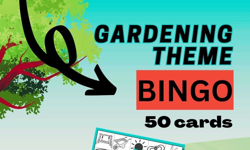 Free Printable Bingo Cards - Gardening Theme