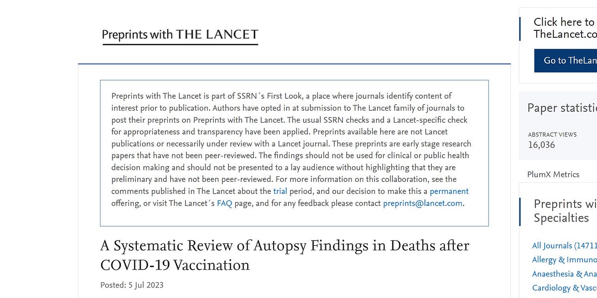 The Lancet Just Banned This Paper by Mathew Aldred