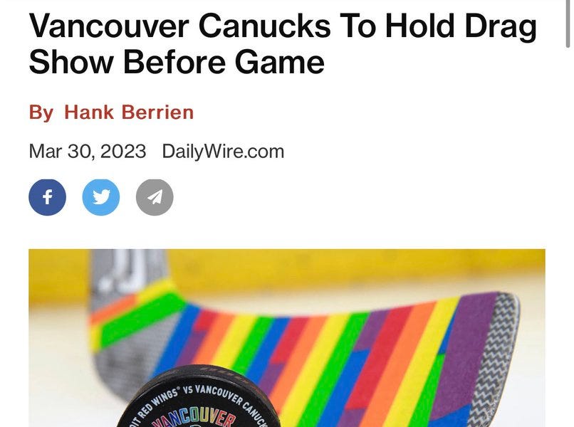 So To Watch The Hockey Game In Vancouver You Got To Sit Through A Drag 