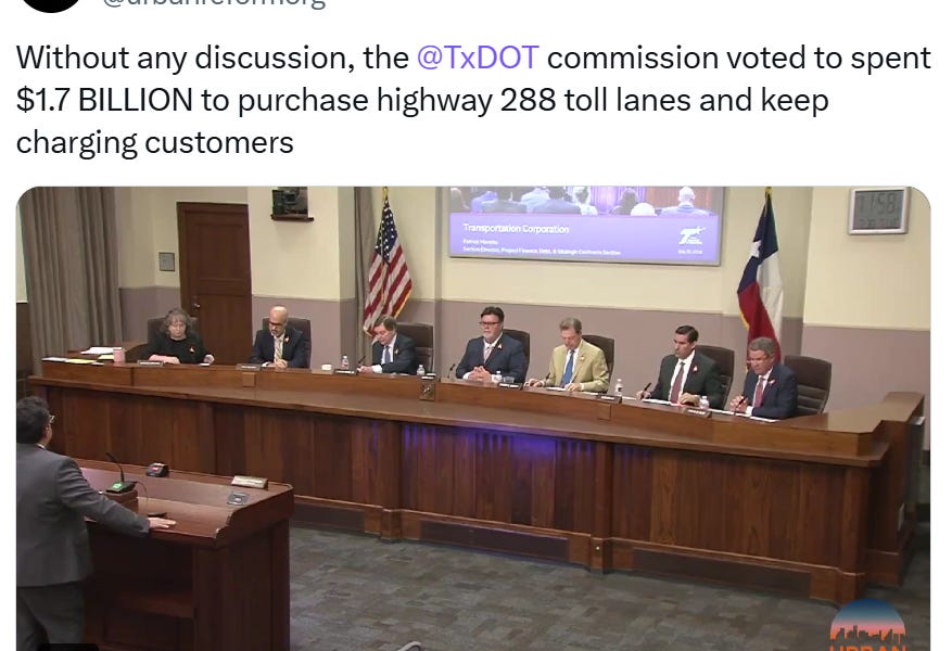 Harris County TXDot Commisioners Pass $1 7 Billion Purchase of 288 to