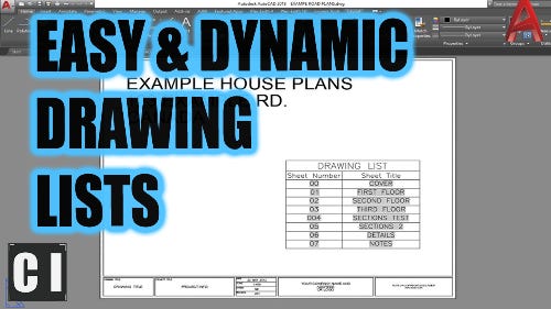 Easy Dynamic Drawing Lists in AUTOCAD! - by Brandon