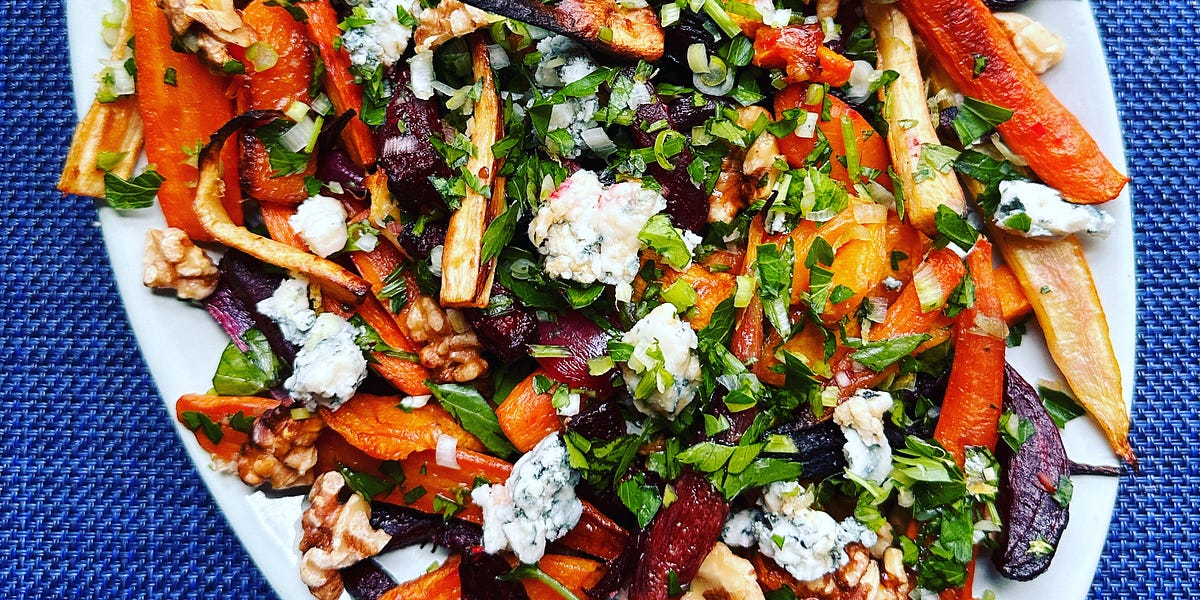 JewelToned Roasted Winter Vegetables = Such Nice Salads!