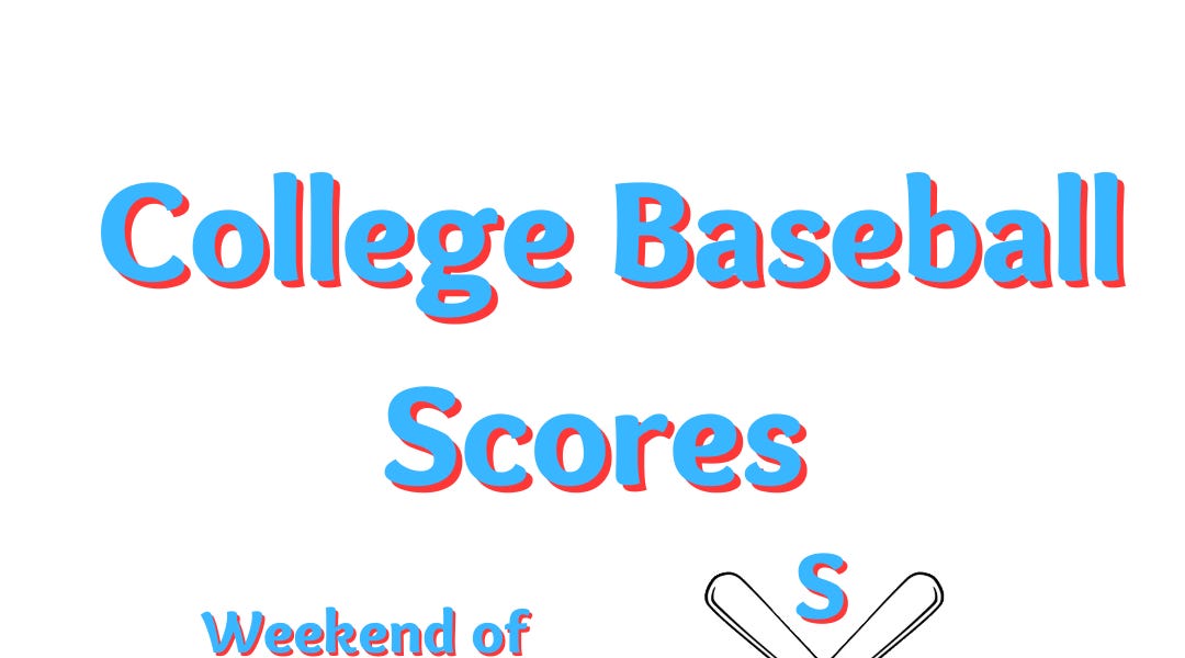 Sooner State College Baseball Scores (Weekend 2/102/12)