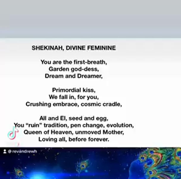 PRAYER TO HONOR SHEKINAH, THE DIVNE FEMININE