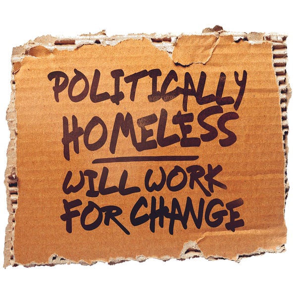 Politically Homeless - Left, Right And Center-ish