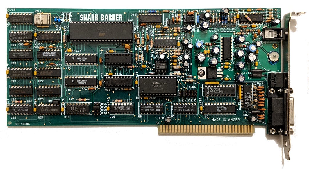 "Snark Barker" - Build your own 1989 Sound Blaster card