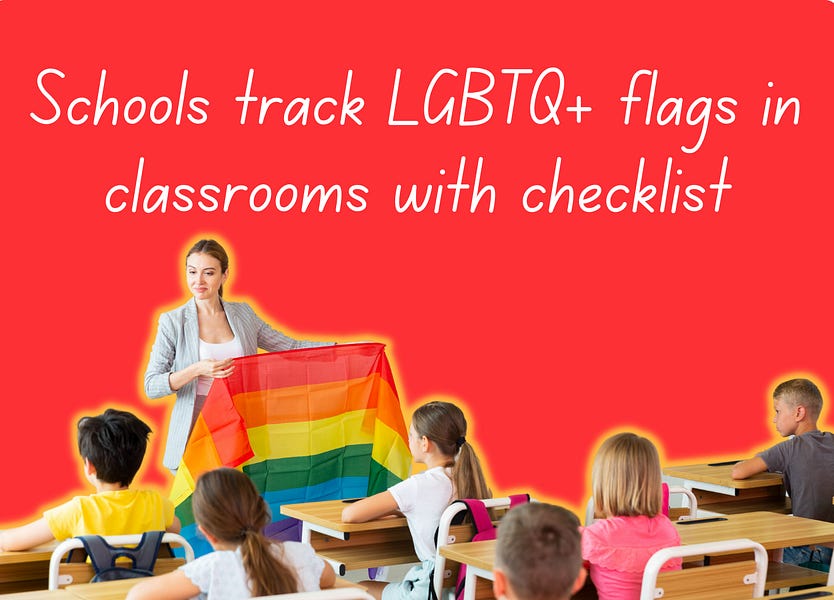 Mandated Grooming: Burlington Vermont used a checklist to track if elementary school classrooms have enough LGBTQ+ flags.