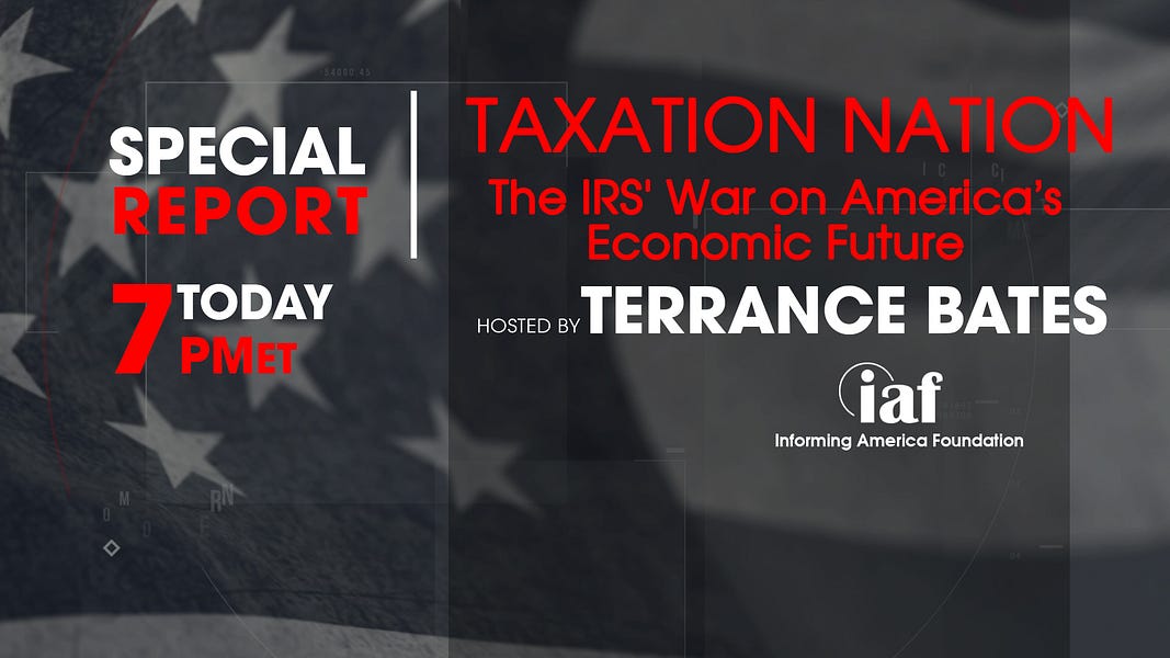AMERICANS DISTRESSED OVER THE POWER OF THE IRS IN THEIR PERSONAL LIVES, TV SPECIAL FOCUSING ON IRS POWERS AIRING TONIGHT