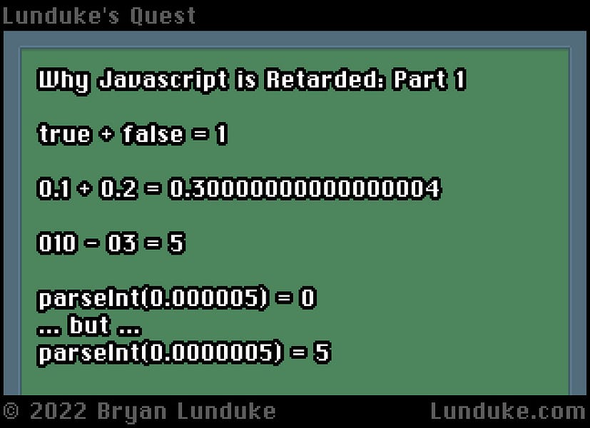 Why Javascript is Retarded: Part 1