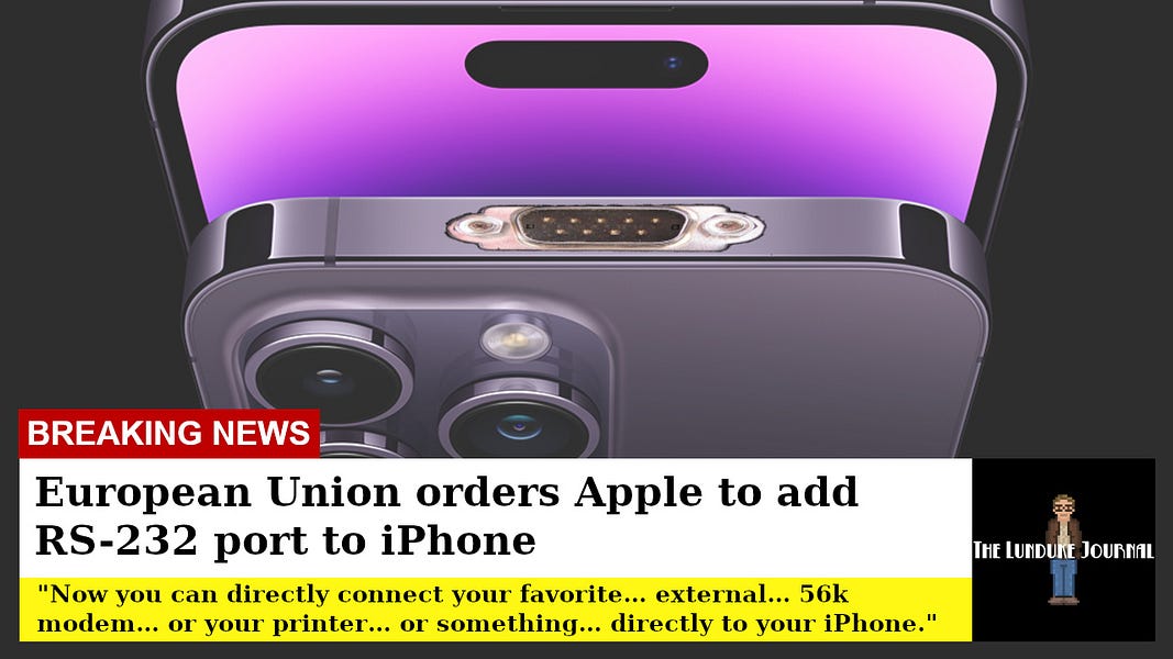 BREAKING: EU orders Apple to add RS-232 port to iPhone