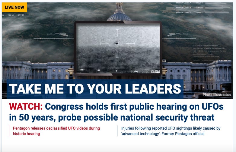 Fox News distracts from GOP Primary Day with UFOs - because the GOP establishment is scared!

https:...