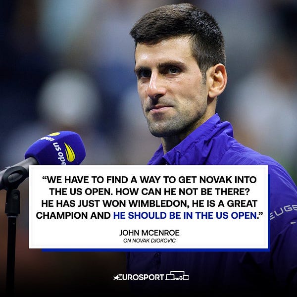 UPDATE on Novak Djokovic