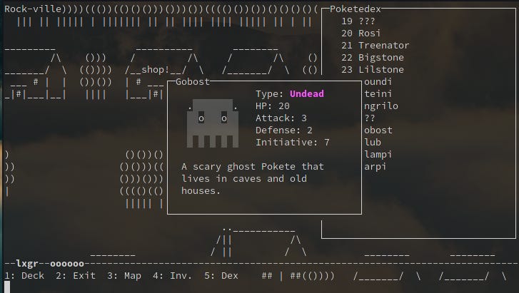 A new "Pokemon"-type game for the Command Line