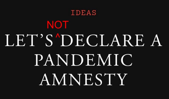 “Let’s Declare a Pandemic Amnesty”—Not