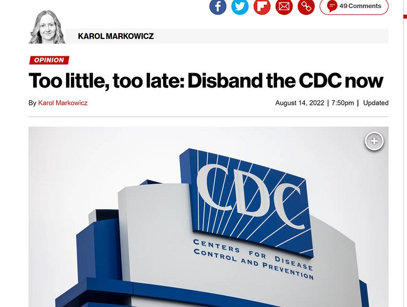 "disband the CDC" goes mainstream