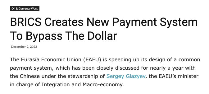 International Use of the US Dollar in Trade is Being Cancelled